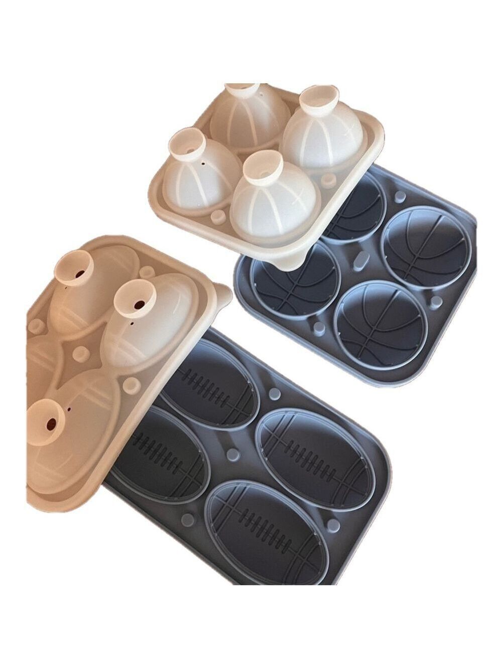 New Vod Visual Silicone Ice Cube Trays Football and Basketball
